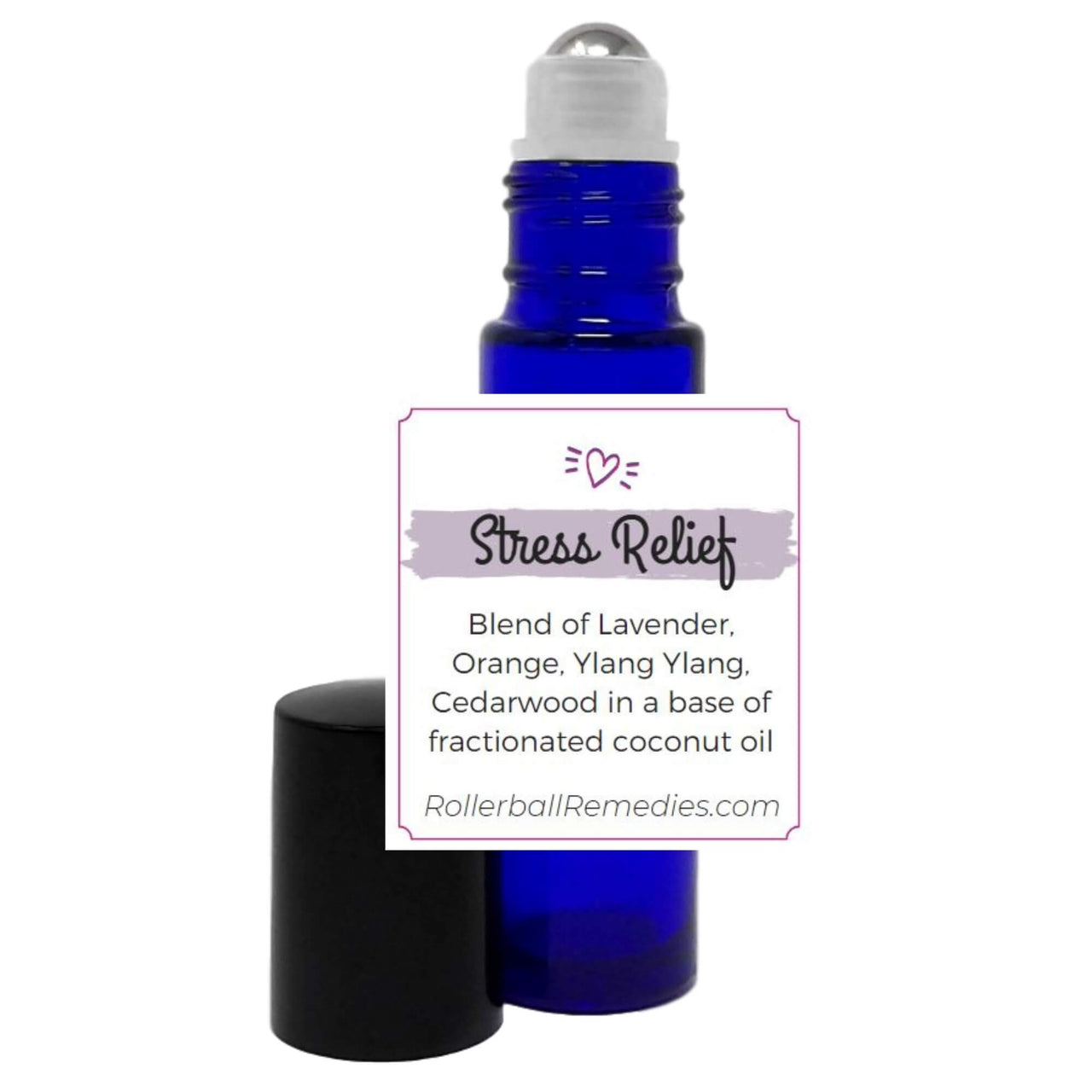 Stress Relief Essential Oil Blend - 10 ml Roller Bottle with Lavender, Orange, Ylang Ylang, and Cedarwood
