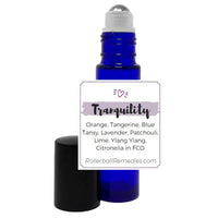 Thumbnail for Tranquility Essential Oil Roller Blend - 10 ml Roll On Bottle with Orange, Tangerine, Patchouli, Lime, Blue Tansy, Ylang Ylang, Lavender, Citronella
