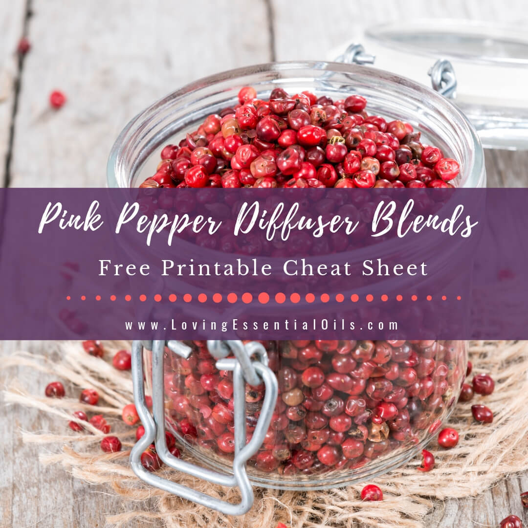 Pink Pepper Diffuser Blends - 10 Peppery Essential Oil Recipes -Free Recipe Cheat Sheet by Loving Essential Oils